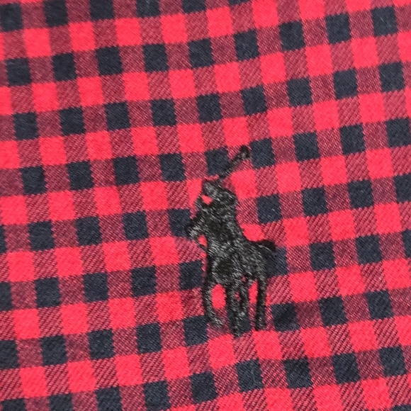 Ralph Lauren Slim Fit Men's Large Red 💯 Cotton Long Sleeve Shirt - Picture 4 of 8